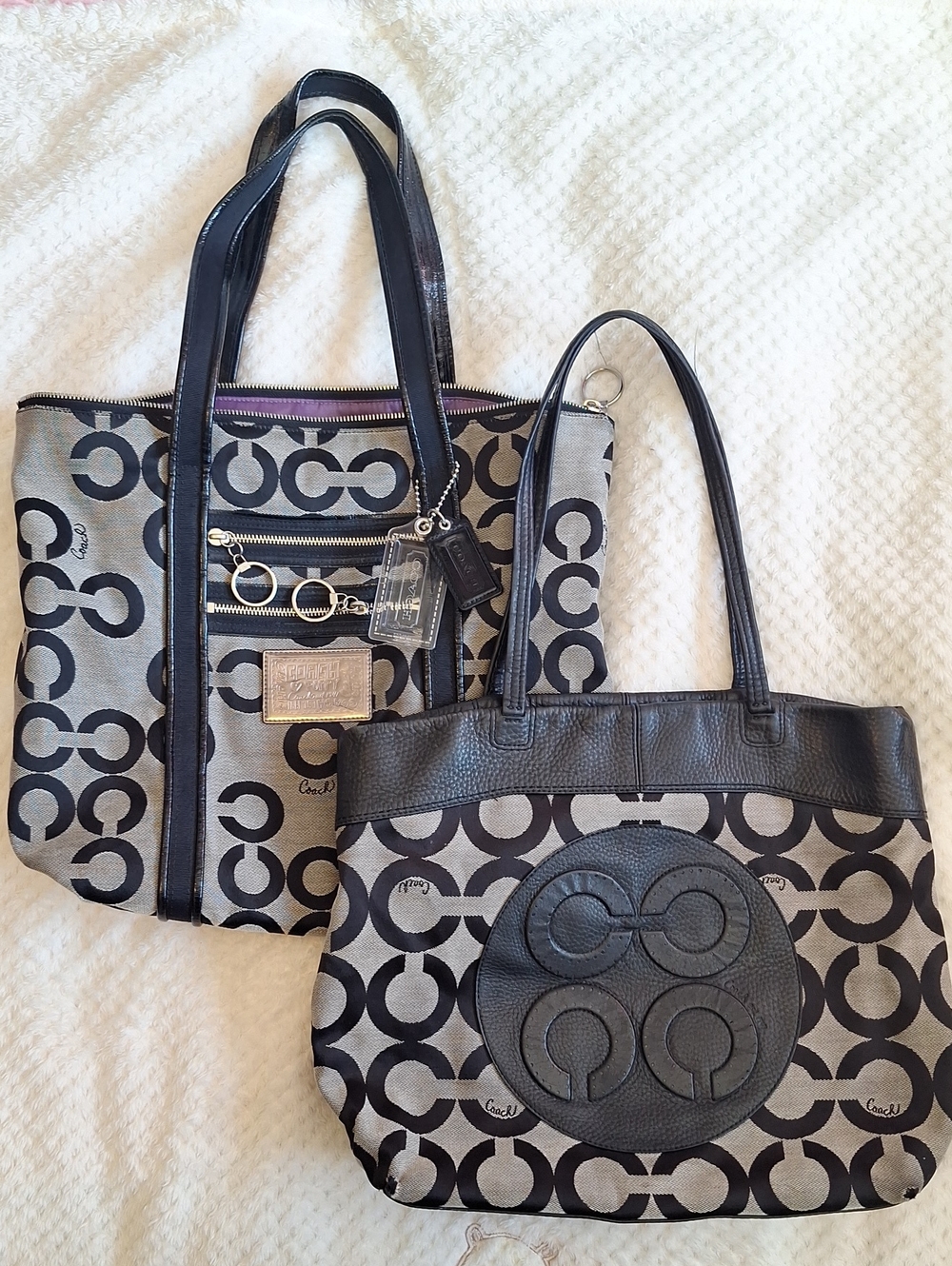 Coach Gray & Black Tote Bundle